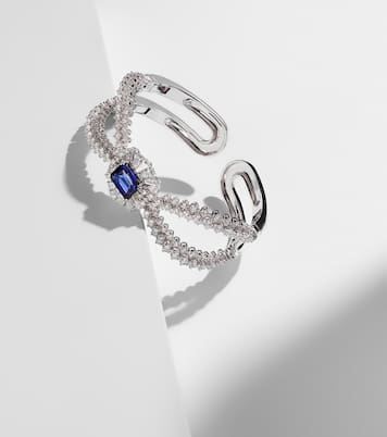 Bracciale Reign Supreme in oro bianco 18kt con diamanti e zaffiro | Yeprem