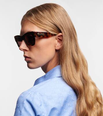 Lettering square sunglasses | Gucci