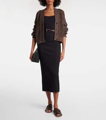 Monili 코튼 블렌드 저지 미디 드레스 | Brunello Cucinelli