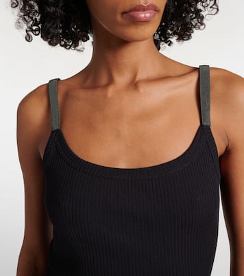 Monili 코튼 블렌드 저지 미디 드레스 | Brunello Cucinelli