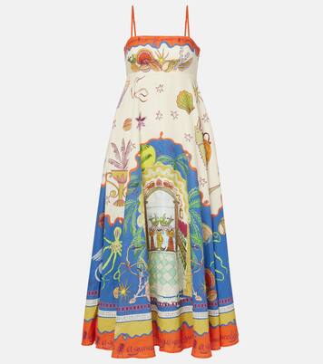 Robe longue Surrealist en lin | Alémais