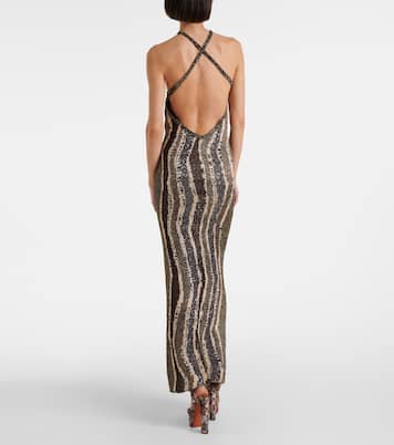 Sequined open-back lamé gown | Missoni