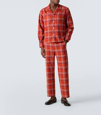 Gable plaid wool flannel straight pants | Bode
