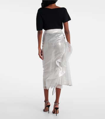 Hymn ruffled sequined midi skirt | Maticevski