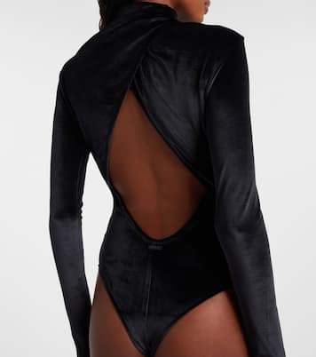 Turtleneck velvet bodysuit | Mugler