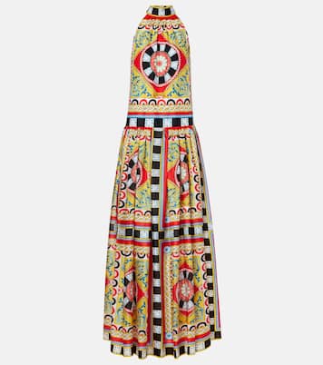 Abito lungo Taormina in seta con stampa | Dolce&Gabbana