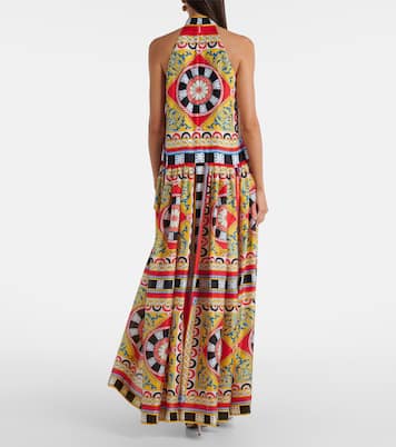 Abito lungo Taormina in seta con stampa | Dolce&Gabbana