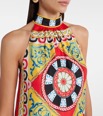 Abito lungo Taormina in seta con stampa | Dolce&Gabbana