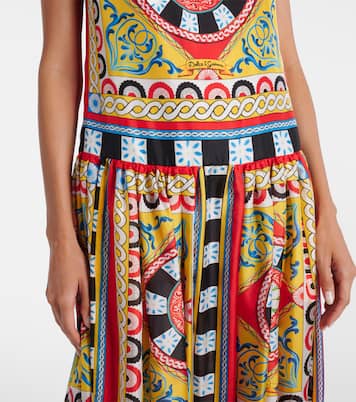 Abito lungo Taormina in seta con stampa | Dolce&Gabbana