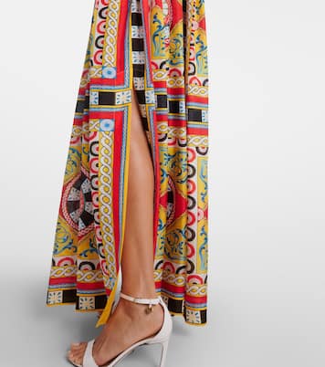 Abito lungo Taormina in seta con stampa | Dolce&Gabbana