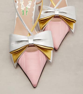 Bowow 85 무아레 레더 슬링백 펌프스 | Valentino Garavani