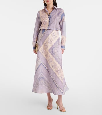 Lucky printed linen skirt | Zimmermann