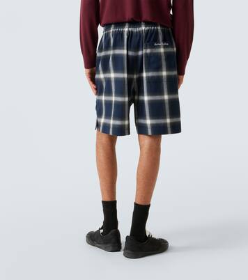 Checked cotton shorts | Acne Studios