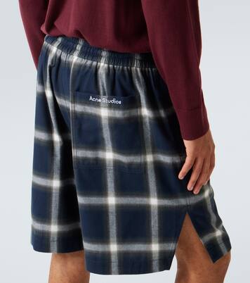 Checked cotton shorts | Acne Studios