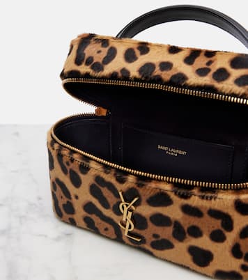 Gaby leopard-print calf hair vanity bag | Saint Laurent