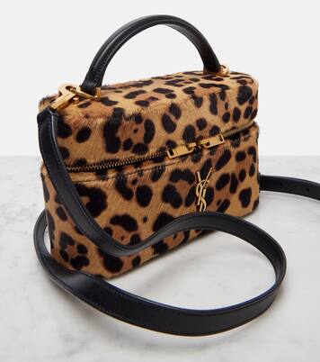 Gaby leopard-print calf hair vanity bag | Saint Laurent