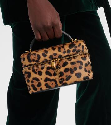 Gaby leopard-print calf hair vanity bag | Saint Laurent