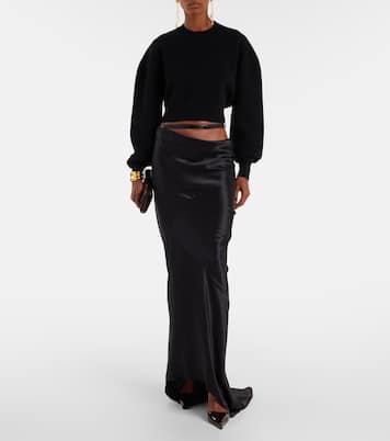 Gonna lunga asimmetrica in raso di seta | Tom Ford