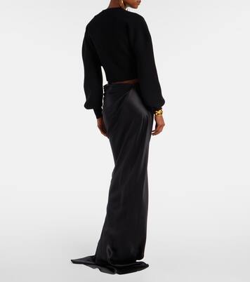 Gonna lunga asimmetrica in raso di seta | Tom Ford