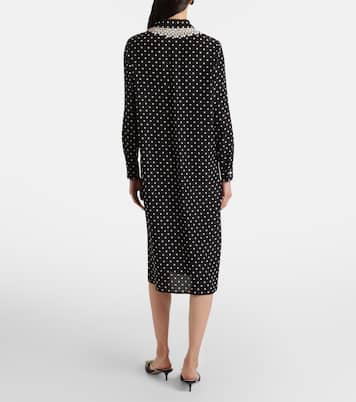 Abito chemisier in seta con pizzo a pois | Valentino