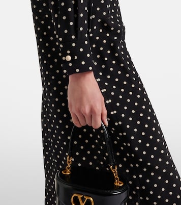 Abito chemisier in seta con pizzo a pois | Valentino