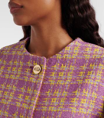 Checked cotton-blend tweed jacket | Gucci