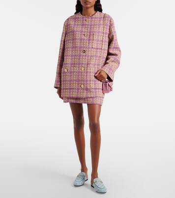 Checked cotton-blend tweed jacket | Gucci