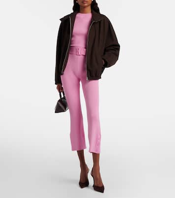 Pantalon capri en maille côtelée avec ceinture | Courrèges