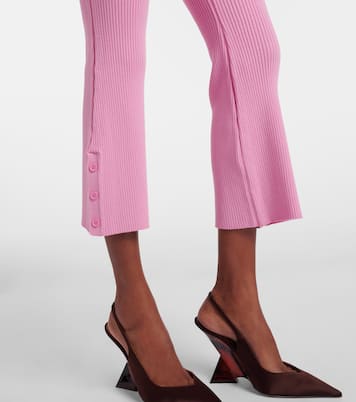 Pantalon capri en maille côtelée avec ceinture | Courrèges