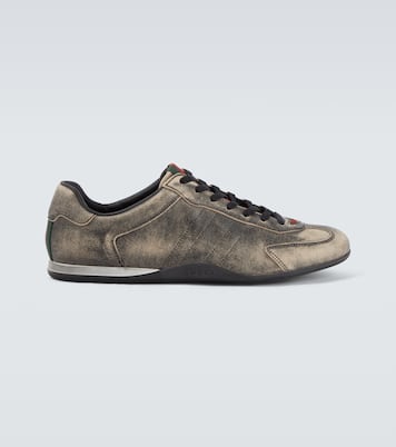 Gucci Shift Web Stripe leather sneakers | Gucci