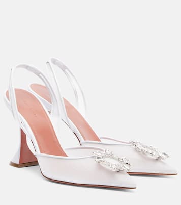 Begum 95 mesh slingback pumps | Amina Muaddi