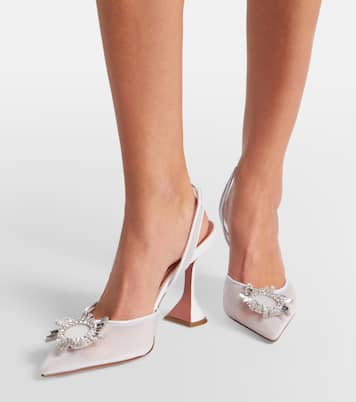 Begum 95 mesh slingback pumps | Amina Muaddi