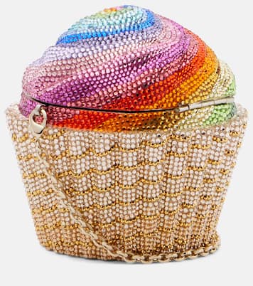 Rainbow Cupcake crystal-embellished clutch | Judith Leiber Couture