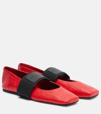 Sliced Square leather ballet flats | Givenchy