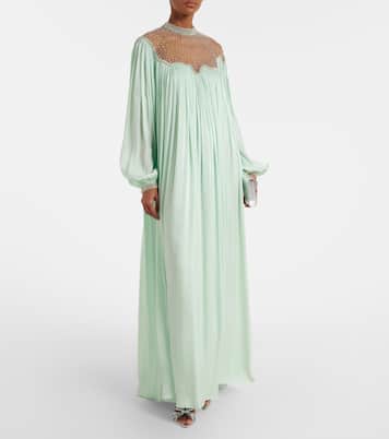 Elline embellished pleated gown | Costarellos