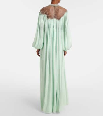 Elline embellished pleated gown | Costarellos