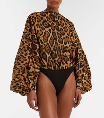 Oversized animal-print bodysuit | Alaïa