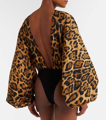 Oversized animal-print bodysuit | Alaïa