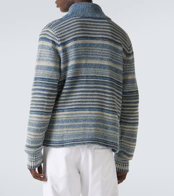 Cardigan en coton et lin à rayures | RRL