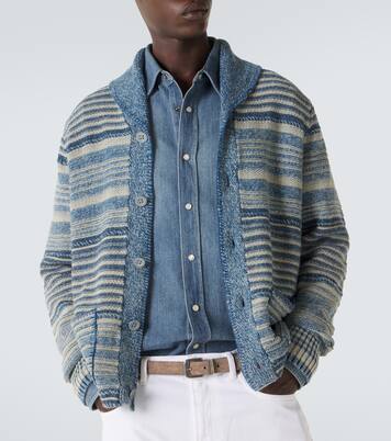 Cardigan en coton et lin à rayures | RRL