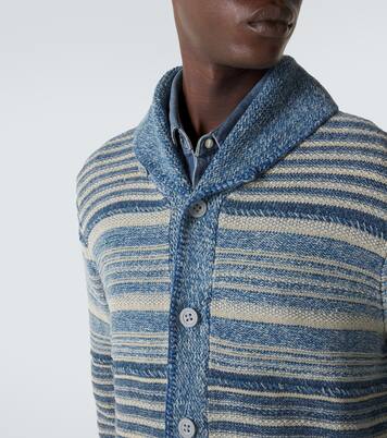 Cardigan en coton et lin à rayures | RRL