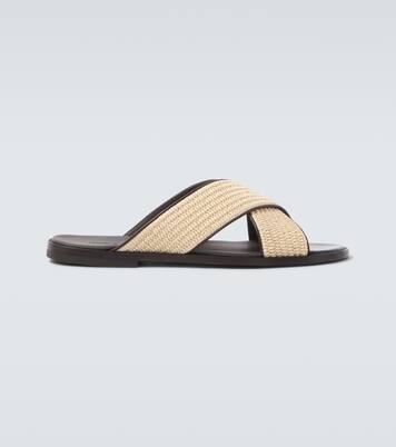 Sandalen Otawi aus Raffiabast mit Leder | Manolo Blahnik
