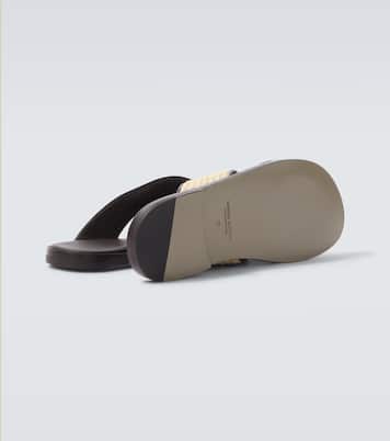 Sandalen Otawi aus Raffiabast mit Leder | Manolo Blahnik