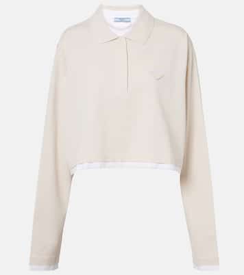 Cotton piqué and jersey polo shirt | Prada