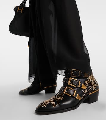 Susanna studded leather ankle boots | Chloé