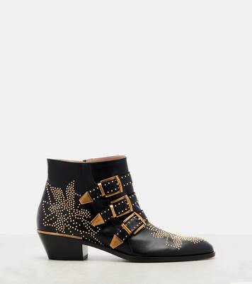 Susanna studded leather ankle boots | Chloé