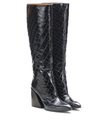 Wave croc-effect leather boots | Chloé