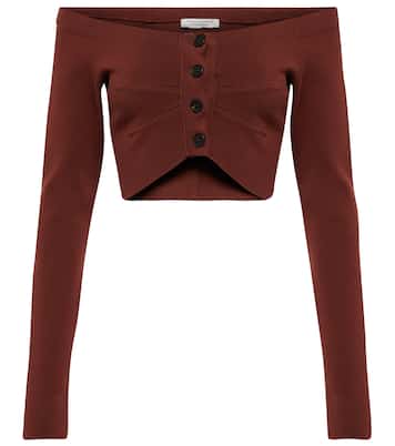 Top raccourci à encolure bardot en coton | Philosophy di Lorenzo Serafini