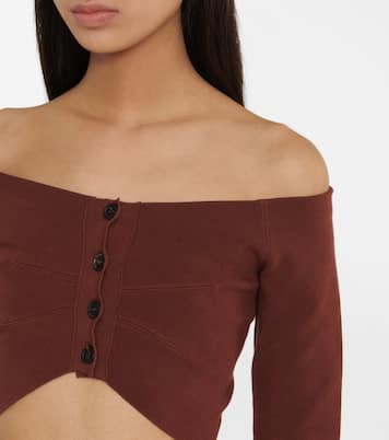 Top raccourci à encolure bardot en coton | Philosophy di Lorenzo Serafini