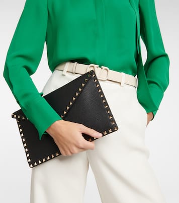 Rockstud leather clutch | Valentino Garavani